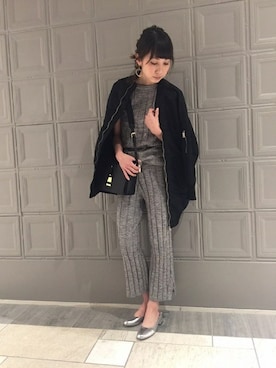 「アイテム（MA-1）」を使った、Kandaさん（レディース・158cm）の春コーディネート