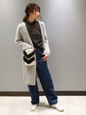 「ロングカーディガン」｜Kandaさん（レディース・158cm）の秋コーディネート