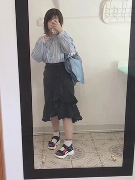 「アイテム（アンダーウェア）」を使った、曦柚さん（レディース・164cm・10代）の秋コーディネート