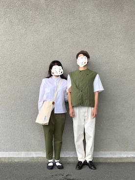 「SVEC（シュベック）のカンフーシューズ kung fu Shoes / ストラップパンプス（バレエシューズ）」を使った、実さん（レディース・158cm）の夏コーディネート