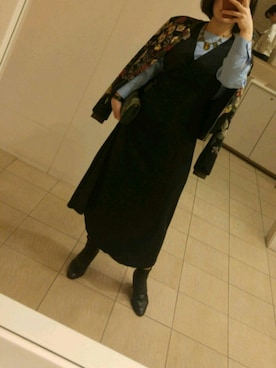 「VINTAGE（ヴィンテージ）のアイテム（クラッチバッグ）」を使った、teaco.さん（レディース・156cm）の春コーディネート