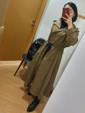 「ROSE BUD（ローズバッド）のアイテム（モッズコート）」を使った、teaco.さん（レディース・156cm）の冬コーディネート