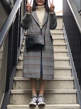 「Simplicite（サンプリシテ）のアイテム（チェスターコート）」を使った、Rさん（レディース・161cm）の冬コーディネート
