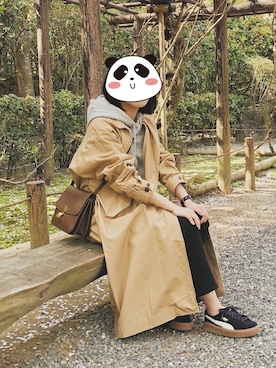 「travel」｜「アイテム（その他アウター）」を使った、风小弦さん（レディース・160cm）の春コーディネート