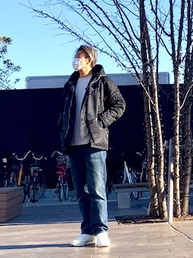 「アイテム（ミリタリージャケット）」を使った、こすちんさん（メンズ・178cm）の冬コーディネート