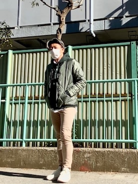 「ADAM ET ROPE'（アダムエロペ）のアイテム（その他アウター）」を使った、こすちんさん（メンズ・178cm）の冬コーディネート