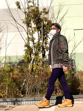 「NYLAUS（ナイラス）のアイテム（ジャケット/アウター）」を使った、こすちんさん（メンズ・178cm）の冬コーディネート