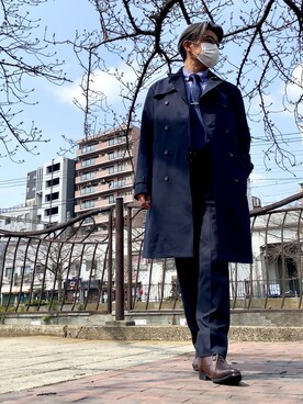 「NANO universe（ナノユニバース）のアイテム（トレンチコート）」を使った、こすちんさん（メンズ・178cm）の春コーディネート