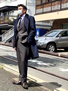 「NANO universe（ナノユニバース）のアイテム（トレンチコート）」を使った、こすちんさん（メンズ・178cm）の春コーディネート