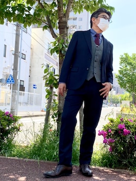 「NANO universe（ナノユニバース）のアイテム（スーツジャケット）」を使った、こすちんさん（メンズ・178cm）の春コーディネート