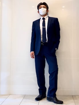 「ブルーコーデ」｜「アイテム（スーツセット）」を使った、こすちんさん（メンズ・178cm）の春コーディネート