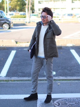 「TATRAS（タトラス）のアイテム（ミリタリージャケット）」を使った、SUKEさん（メンズ・172cm）の冬コーディネート
