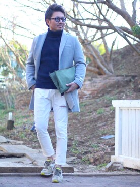 「JOURNAL STANDARD relume（ジャーナルスタンダード　レリューム）のアイテム（チェスターコート）」を使った、SUKEさん（メンズ・172cm）の冬コーディネート