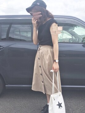 「w closet」｜「アイテム（その他シューズ）」を使った、ｱﾕﾐ¨̮⋆さん（レディース・157cm）の夏コーディネート