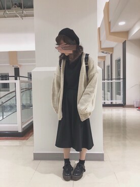 「chocomee（チョコミー）のアイテム（ハンチング/ベレー帽）」を使った、ｱﾕﾐ¨̮⋆さん（レディース・157cm）の秋コーディネート