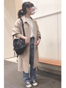 「chocomee（チョコミー）のアイテム（ニット/セーター）」を使った、ｱﾕﾐ¨̮⋆さん（レディース・157cm）の春コーディネート