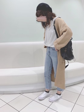 「chocomee（チョコミー）のアイテム（ハンチング/ベレー帽）」を使った、ｱﾕﾐ¨̮⋆さん（レディース・157cm）の春コーディネート