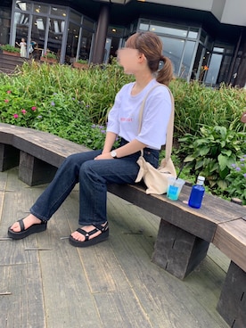 「Teva（テバ）のTeva / プラットフォーム ユニバーサル（サンダル）」を使った、ｱﾕﾐ¨̮⋆さん（レディース・157cm）の秋コーディネート