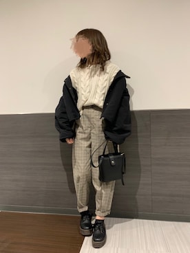 「chocomee（チョコミー）のアイテム（ニット/セーター）」を使った、ｱﾕﾐ¨̮⋆さん（レディース・157cm）の冬コーディネート