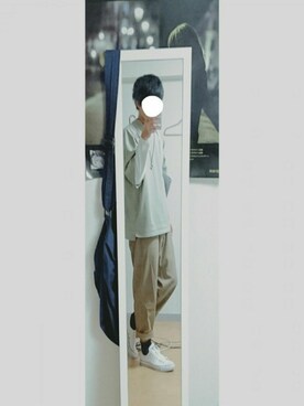 「JUNRED（ジュンレッド）の【ゆったり暖かい】ウォームクロスワイドテーパードパンツ（その他パンツ）」を使った、ゆうさん（メンズ・178cm）の春コーディネート