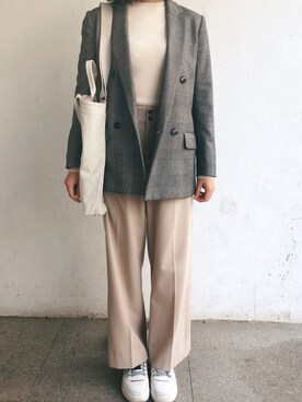 「VIS（ビス）のアイテム（その他パンツ、ホワイト系）」を使った、tohanさん（レディース・161cm）の春コーディネート