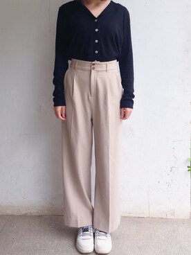 「VIS（ビス）のアイテム（その他パンツ、ホワイト系）」を使った、tohanさん（レディース・161cm）の春コーディネート