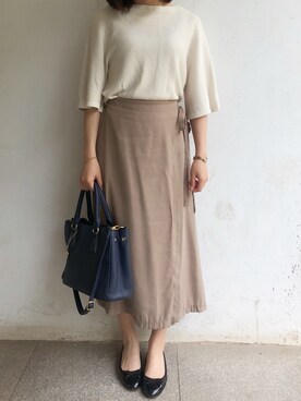 「MOUSSY（マウジー）のBF Spring fringe tops（ニット/セーター、ホワイト系）」を使った、tohanさん（レディース・161cm）の夏コーディネート