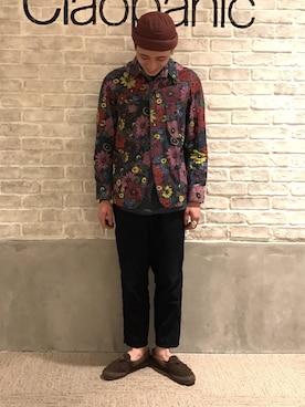 「総柄トップス」｜「アイテム（ジャケット/アウター）」を使った、Wataru KIYOUCHIさん（メンズ・172cm）の春コーディネート