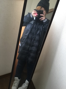 「aveil（アベイル）のアイテム（帽子）」を使った、のんくまポケットさん（レディース・156cm）の冬コーディネート