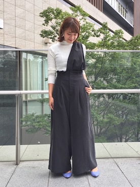 「laboratory work（ラボラトリーワーク）のアイテム（サロペット/オーバーオール）」を使った、tsutsunさん（レディース・158cm）の秋コーディネート