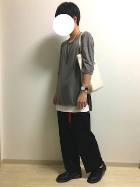 「アイテム（バングル/リストバンド）」を使った、Naoyaさん（メンズ・179cm・20代）の夏コーディネート