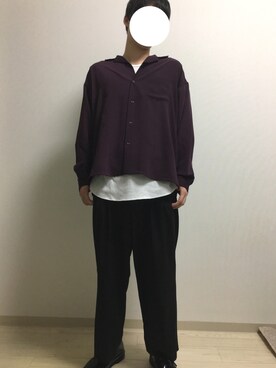 「RAGEBLUE（レイジブルー）の＜トレンドのロング丈＞ワッフルロングカットソー/733404（Tシャツ/カットソー）」を使った、Naoyaさん（メンズ・179cm）の秋コーディネート
