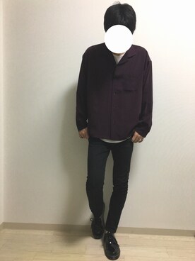 「RAGEBLUE（レイジブルー）の＜トレンドのロング丈＞ワッフルロングカットソー/733404（Tシャツ/カットソー）」を使った、Naoyaさん（メンズ・179cm）の秋コーディネート