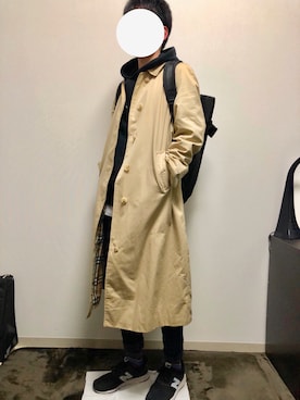 「RAGEBLUE（レイジブルー）の＜トレンドのロング丈＞ワッフルロングカットソー/733404（Tシャツ/カットソー）」を使った、Naoyaさん（メンズ・179cm）の春コーディネート