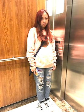 「Bape」｜「アイテム（スウェット）」を使った、Puihahaさん（レディース・161cm）の秋コーディネート