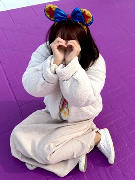 「one after another NICE CLAUP（ワンアフターアナザーナイスクラップ）のアイテム（ブルゾン）」を使った、わたあめさん（レディース・158cm）の冬コーディネート