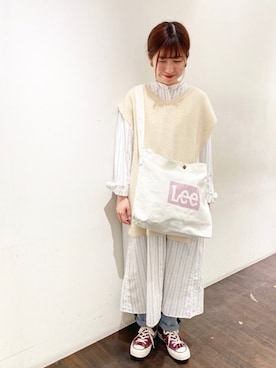 「アイテム（ベスト）」を使った、nasuchanさん（レディース・154cm）の春コーディネート