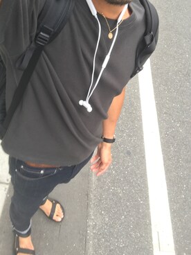 「GAP（ギャップ）のGap HIGH STRETCH 1969 Skinny Jeans（デニムパンツ、ブルー系）」を使った、チャンジャさん（メンズ・180cm）の夏コーディネート