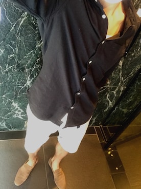 「H&M（エイチ・アンド・エム）のアイテム（シャツ/ブラウス、ブラック系）」を使った、チャンジャさん（メンズ・180cm）の夏コーディネート