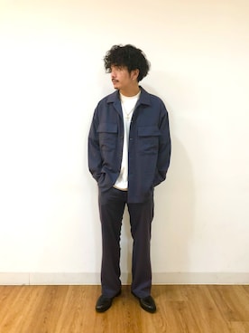 「サテンパンツ」｜「アイテム（その他アウター）」を使った、まささん（メンズ・171cm）の春コーディネート