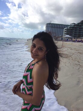 「seaside freeride（シーサイドフリーライド）のアイテム」を使った、Chinu さん（レディース・150cm）の春コーディネート