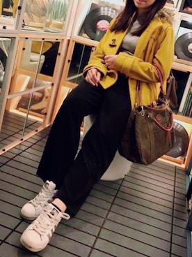 「adidas（アディダス）のスーパースター［SUPERSTAR］アディダスオリジナルス（スニーカー）」を使った、アオイさん（レディース・150cm）の冬コーディネート