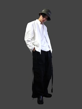 「ESSAY（エッセイ）のアイテム（パンツ）」を使った、Yusuke Okayamaさん（メンズ・177cm）の冬コーディネート