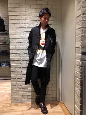 「HYSTERIC GLAMOUR（ヒステリックグラマー）のアイテム（ステンカラーコート）」を使った、こりさん（メンズ・167cm）の秋コーディネート