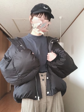「kutir（クティール）のアイテム（ダウンジャケット/コート）」を使った、かえでさん（レディース・160cm）の冬コーディネート