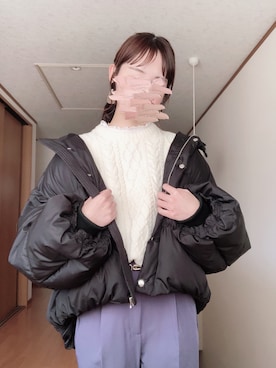 「kutir（クティール）のアイテム（ダウンジャケット/コート）」を使った、かえでさん（レディース・160cm）の冬コーディネート
