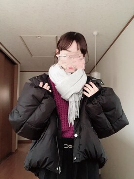 「kutir（クティール）のアイテム（ダウンジャケット/コート）」を使った、かえでさん（レディース・160cm）の冬コーディネート
