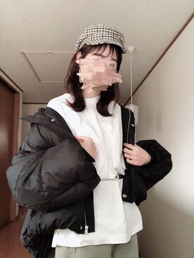 「kutir（クティール）のアイテム（ダウンジャケット/コート）」を使った、かえでさん（レディース・160cm）の冬コーディネート
