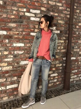 「ドラフトアングリッド」｜「アイテム（その他）」を使った、KASUMIさん（レディース・161cm）の春コーディネート