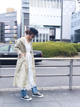 「Ungrid（アングリッド）の総レースマキシワンピース（ワンピース）」を使った、KASUMIさん（レディース・161cm）の冬コーディネート